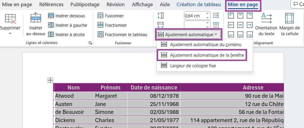 comment faire rentrer un tableau excel trop grand sur word