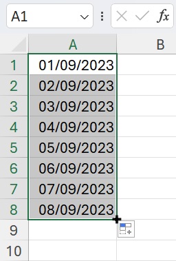 Faire suivre les dates sur Excel avec Autofill