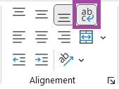 Bouton Envoyer à la ligne automatiquement activé sur Excel