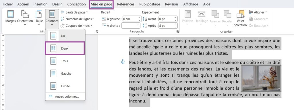 Ecrire Sur Deux Colonnes Libreoffice Sauf Page De Garde Colonnes indépendantes sur Word - La Pro du Bureau