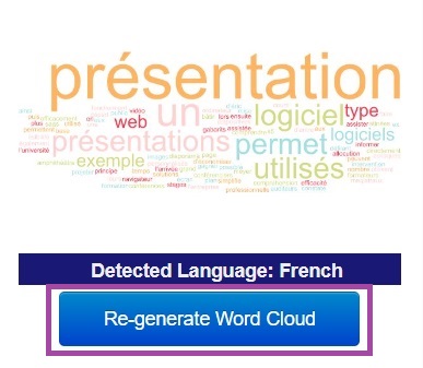 Exemple de nuage de mots généré par Pro Word Cloud.