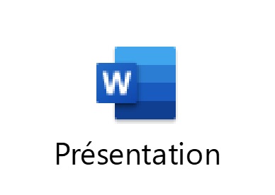 Icone Word ajoutée sur une diapositive PowerPoint.