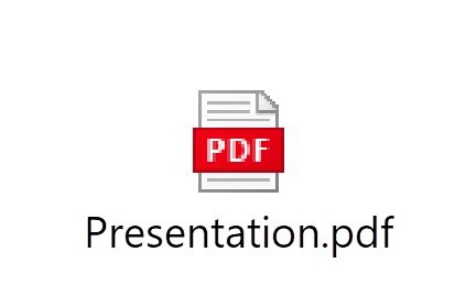 Document PDF inséré sur PowerPoint sous forme d'icône.